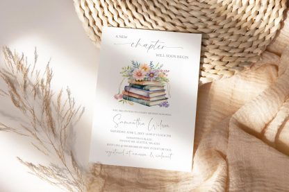 Storybook theme Baby shower invite set, Editable, library invitation, new chapter baby shower invite, Books for baby, Diaper Raffle cards